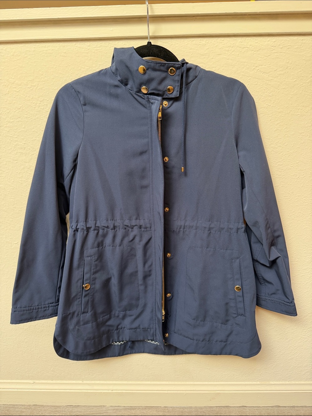 Ann Taylor Loft Petite Women's Navy Utility Jacket with Gold accents - XSP
